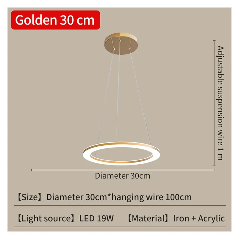 Top Tier Modern Dimmable LED Circle Pendant Light For Kitchen And Dining Room Sleek Gold Accent Fixture With Smooth Adjustments And Solid Ambient Glow Perfect For Cozy Living Spaces