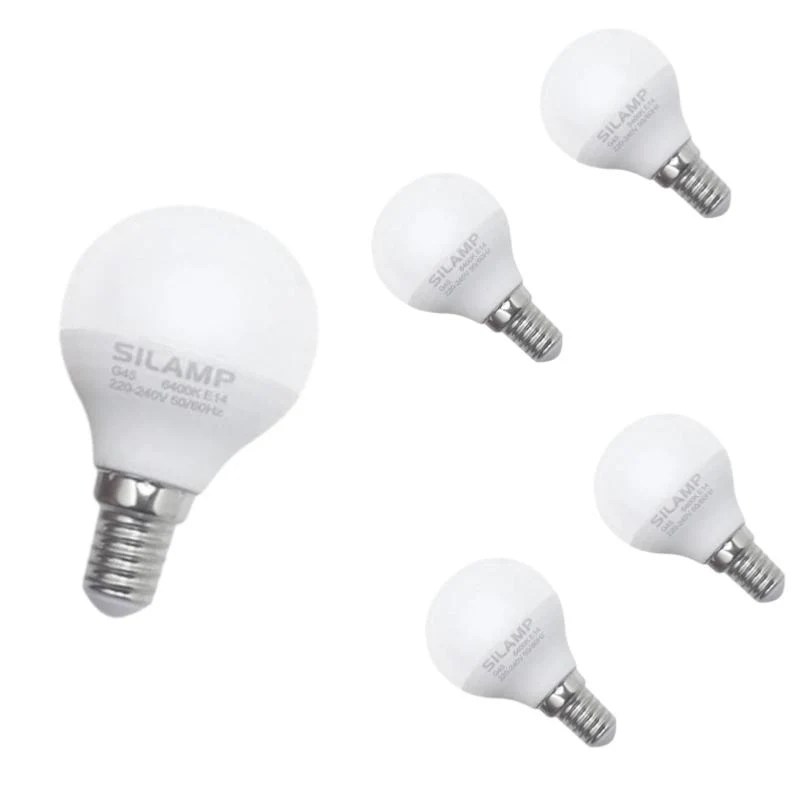 Pack de 5 - Ampoule LED E14 8W 220V G45 300°