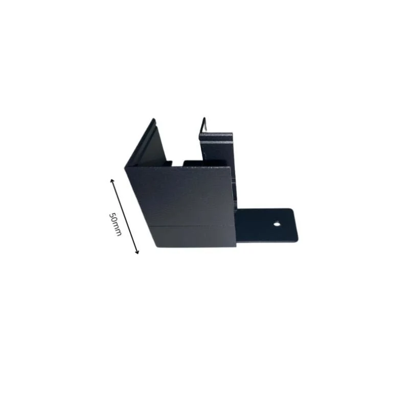 Connecteur Angle 90° pour Rail Magnétique en Saillie Noir + Connecteur Souple