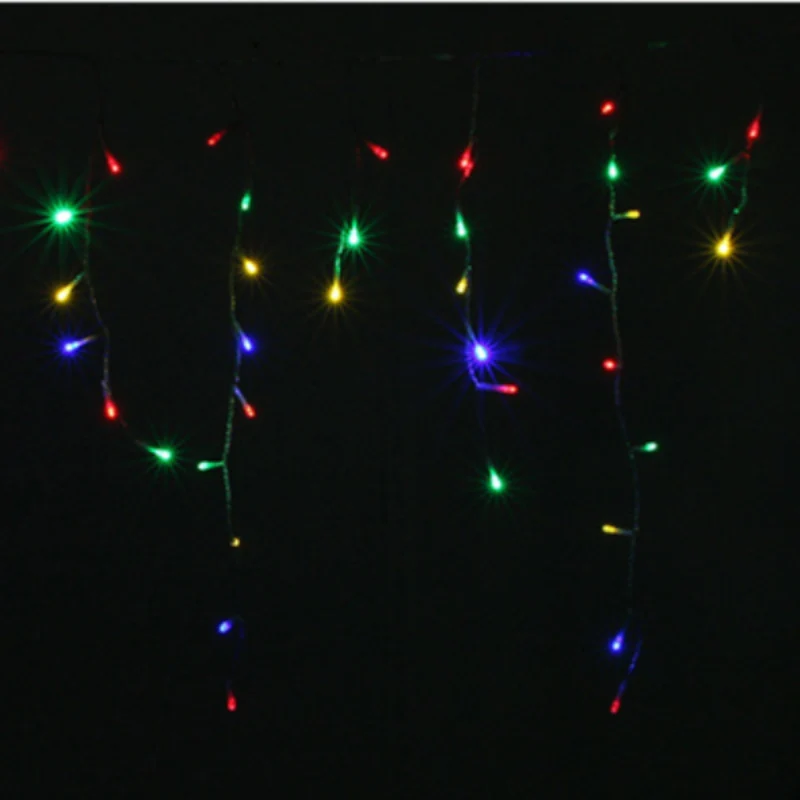 Rideau lumineux 600LED IP44 10M, 8 modes avec timer - Multicolore