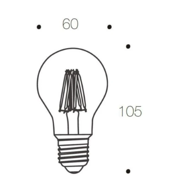 Vintage LedLight LED Filament Bulb E27 A60 Frosted - 500lm 2500K - Dimmable