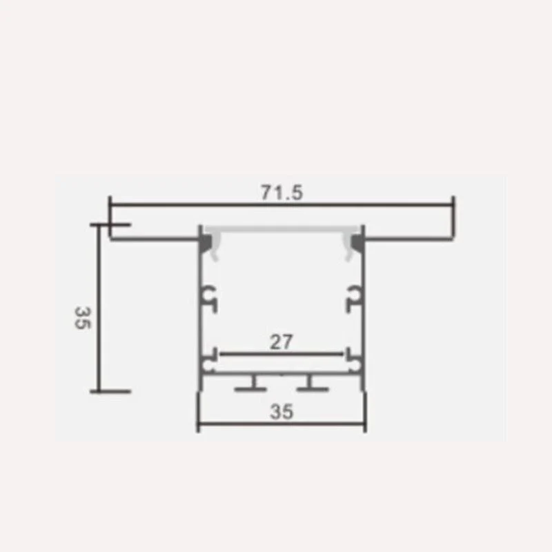 Profilé Encastrable Large 2m Aluminium pour Ruban LED Couvercle Blanc