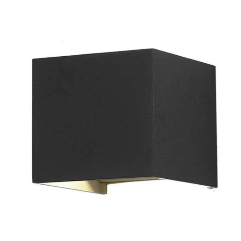 Applique Murale Noire Design LED 6W IP54 Carré