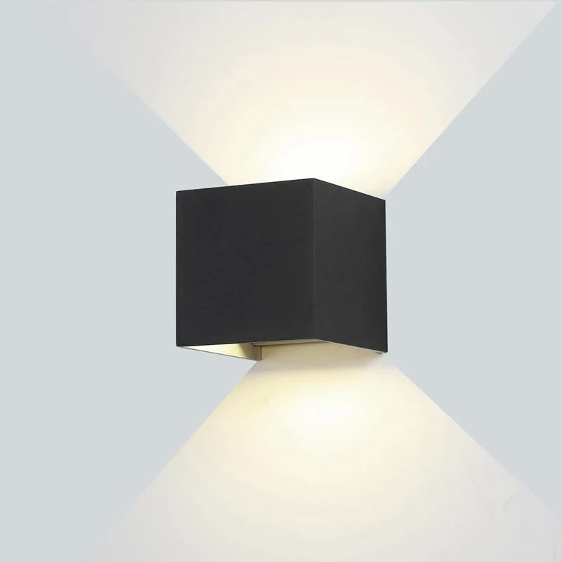 Applique Murale Noire Design LED 6W IP54 Carré