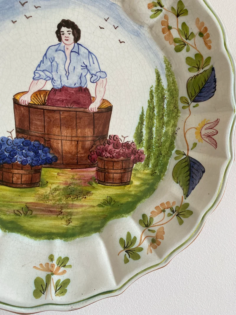 Assiettes décoratives 4 saisons peintes main