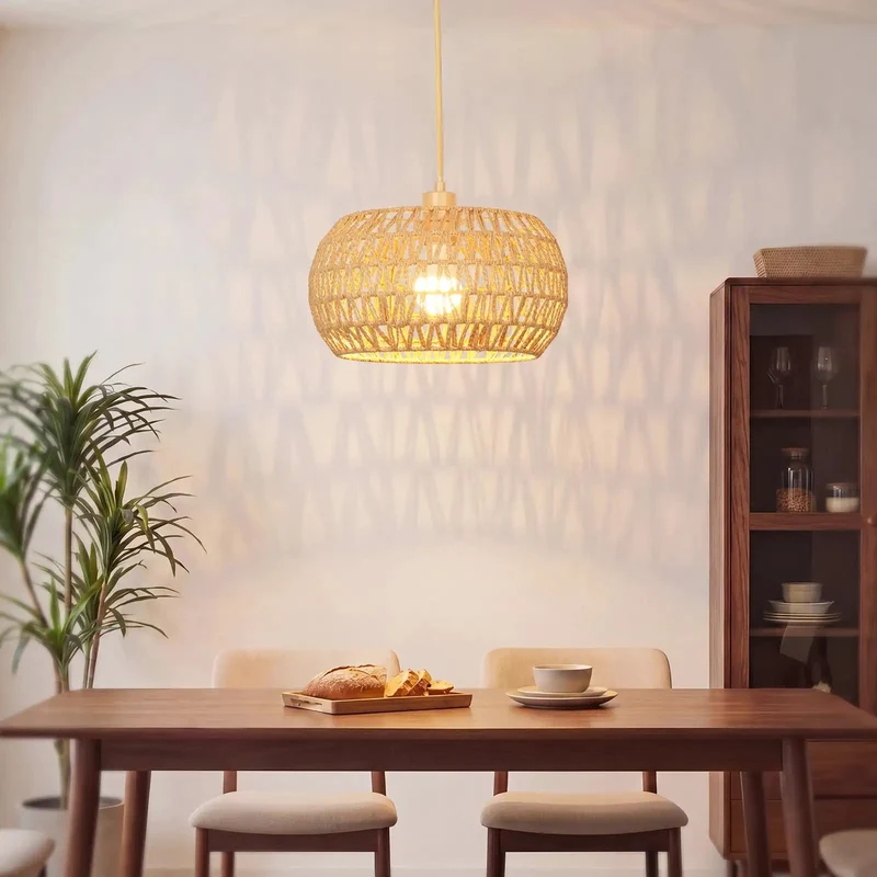 Ace Boho Plug In Pendant Light With Handwoven Macrame Coverage and 3 Way Bulb Setup Plus Fourteen Foot Drop Cord for Smooth Ceiling Upgrade Vibes Anyday