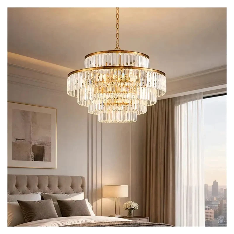 Sleek Gold K9 Crystal Pendant Light That Brings Top Shelf Style To Your Space Modern Led Fixture With Energy Saving Bulbs Ideal For Upscale Dining Halls Kitchen Islands Or Villas