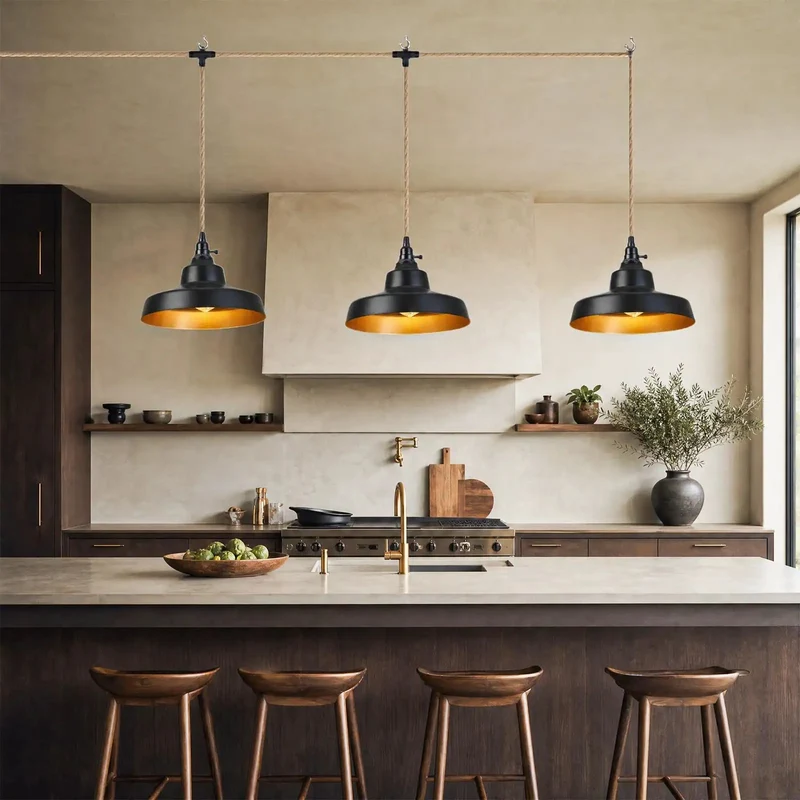 Twenty Two Foot Plug In Pendant Light Featuring Matte Black Vintage Farmhouse Dome Shade Straight Up Quality With Heavy Duty Cable Over Kitchen Island No Sweat Setup