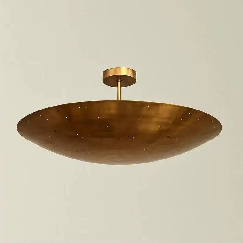 Level Up Your Lighting Game With This Handcrafted Raw Brass Dome Pendant Light Dropping Major Mid Century Modern Vibes And Top Shelf Antique Finish For Instant Room Glow