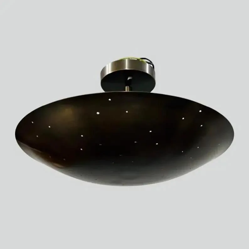 Level Up Your Lighting Game With This Handcrafted Raw Brass Dome Pendant Light Dropping Major Mid Century Modern Vibes And Top Shelf Antique Finish For Instant Room Glow