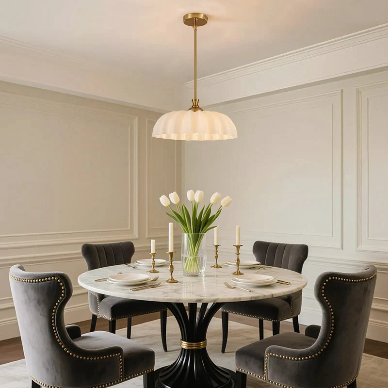 Golden Floral Pendant Lights For Kitchen Island Showcase Mid Century Modern Elegance With Contemporary Farmhouse Charm Sturdy Metal Construction And Glass Shade Creates A Showstopping Aesthetic That Elevates Your Space With Vintage Vibes