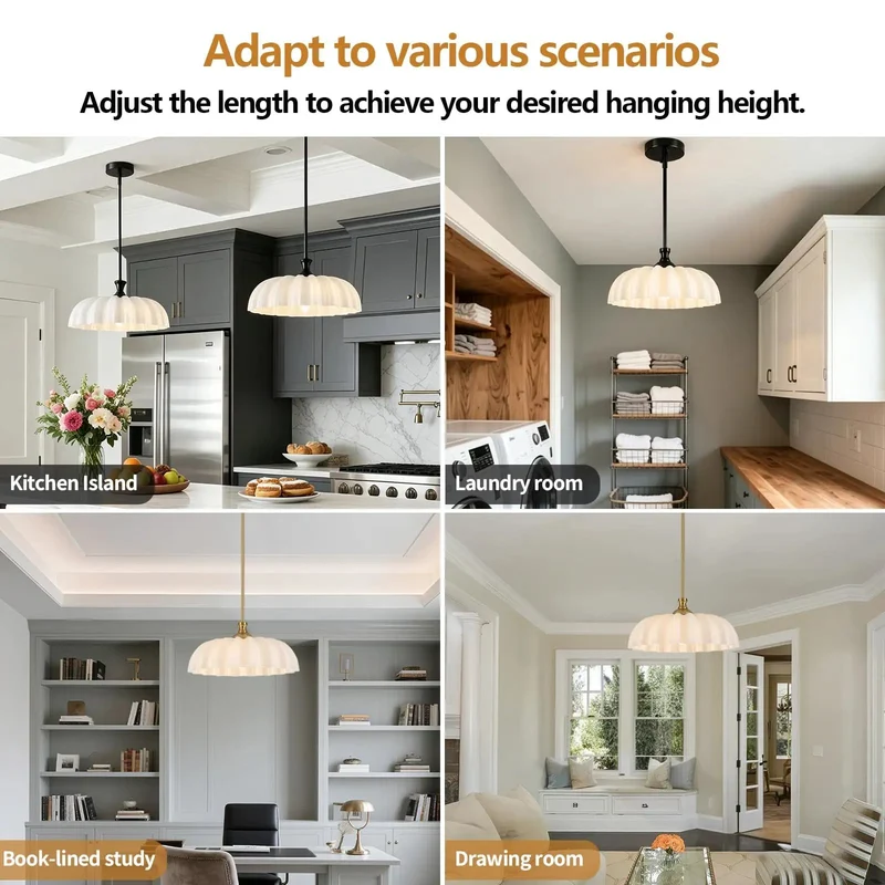 Golden Floral Pendant Lights For Kitchen Island Showcase Mid Century Modern Elegance With Contemporary Farmhouse Charm Sturdy Metal Construction And Glass Shade Creates A Showstopping Aesthetic That Elevates Your Space With Vintage Vibes
