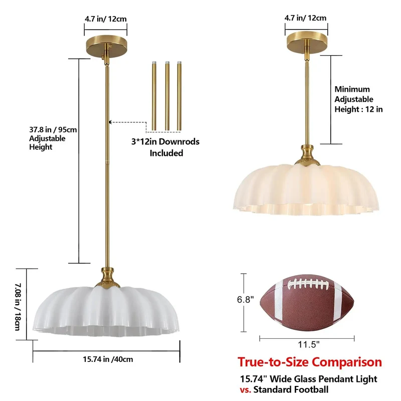 Golden Floral Pendant Lights For Kitchen Island Showcase Mid Century Modern Elegance With Contemporary Farmhouse Charm Sturdy Metal Construction And Glass Shade Creates A Showstopping Aesthetic That Elevates Your Space With Vintage Vibes
