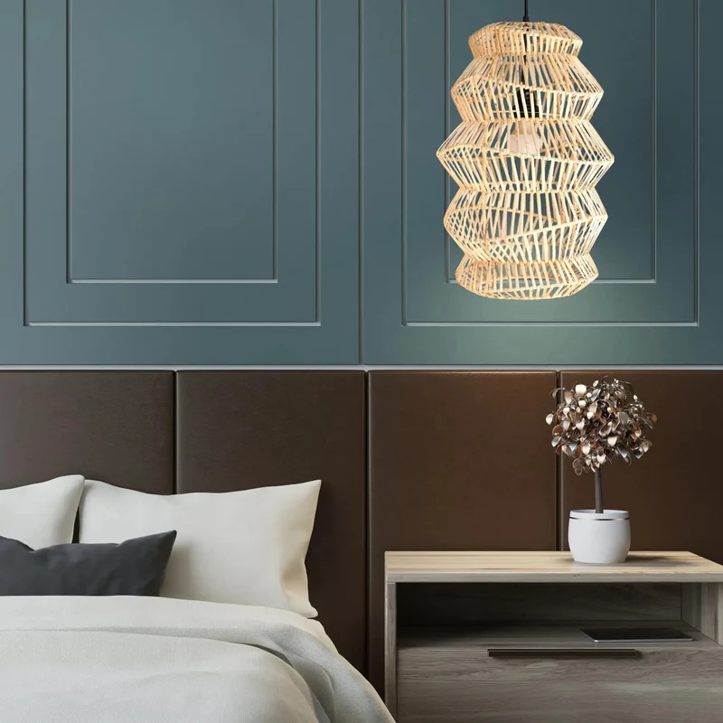 Totally Legit Handwoven Bamboo Pendant Light Made By Skilled Indonesian Artisans Natural Shaved Wood Ceiling Fixture Super Sleek Rustic Vibe Goes Hard With Classic Charm Perfect For Any Cozy Living Room Or Modern Dining Space 18 Inches H By 12 Inches W