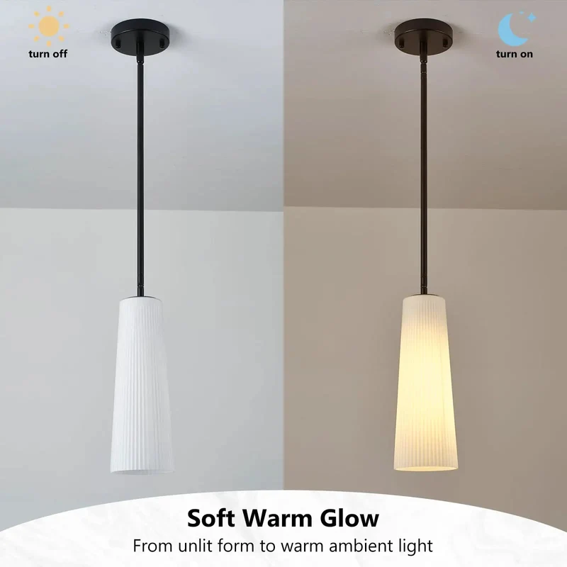 Slick 2 Pack Matte Black Pendant Lights With Conical Fluted Glass Shades Plus Adjustable Rods For Kitchen Islands Or Dining Rooms Hassle Free Swivel Install Makes Any Bedroom Or Entryway A Total Vibe Upgrade