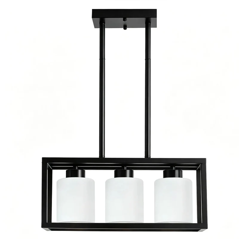 Sleek Black Three Light Island Pendant Fixtures Hangs Straight Up Perfect Over Kitchen Or Dining Area Featuring Dimmer Compatible E26 Base Socket A Total Game Changer For Modern Home Vibe And Everyday Glow