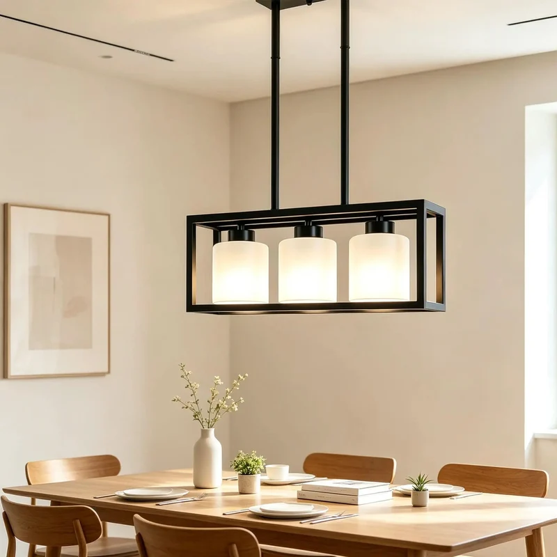 Sleek Black Three Light Island Pendant Fixtures Hangs Straight Up Perfect Over Kitchen Or Dining Area Featuring Dimmer Compatible E26 Base Socket A Total Game Changer For Modern Home Vibe And Everyday Glow