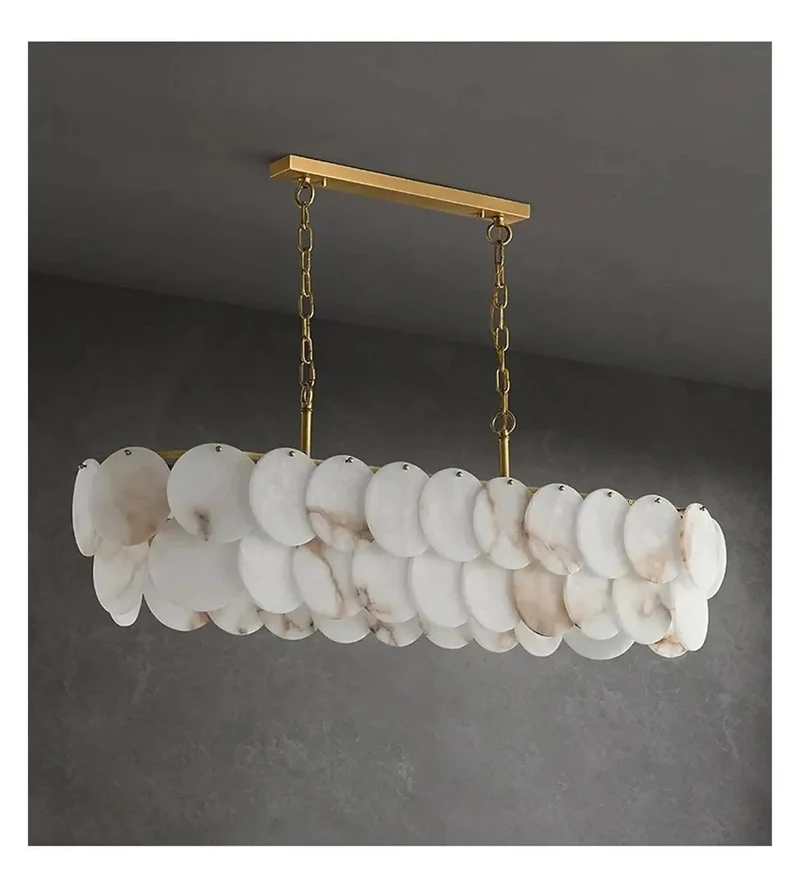 Modern Natural Marble Ceiling Pendant Light With Dreamy Warm Glow Perfect As A Statement Dining Fixture Or Kitchen Island Chandelier To Bring Top Tier Style And Relaxed Vibes To Your Home