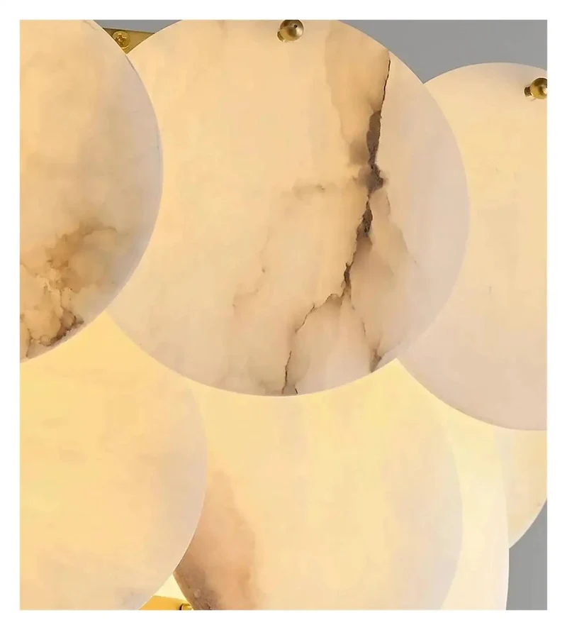 Modern Natural Marble Ceiling Pendant Light With Dreamy Warm Glow Perfect As A Statement Dining Fixture Or Kitchen Island Chandelier To Bring Top Tier Style And Relaxed Vibes To Your Home