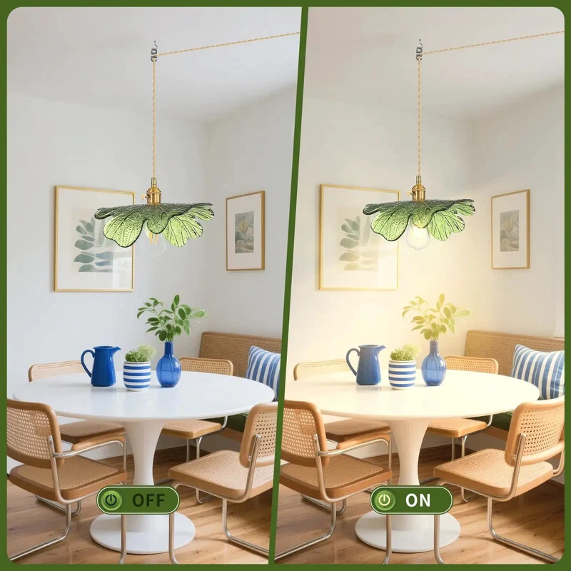 Slick Handmade Green Glass Pendant Light With Hella Adjustable Cord Gives Dangs Quick Setup Plus Plug In Wiring For Kitchen Island Dining Room Space