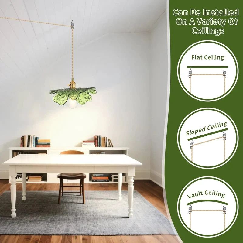 Slick Handmade Green Glass Pendant Light With Hella Adjustable Cord Gives Dangs Quick Setup Plus Plug In Wiring For Kitchen Island Dining Room Space