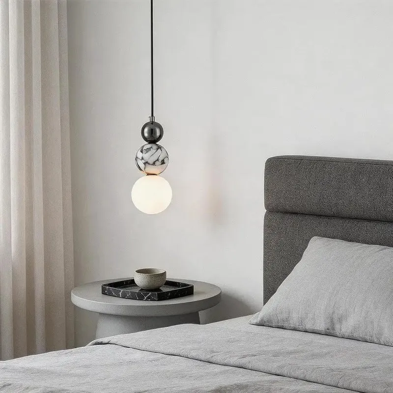 Main Character Energy Natural Alabaster Marble Pendant Light Sleek Cylinder Led Hanging Lamp Frosted White Glass Shade Heavy Duty Black And Gold Fixture Upgrade Your Space With Solid Build For Kitchen Island Or Dining Room