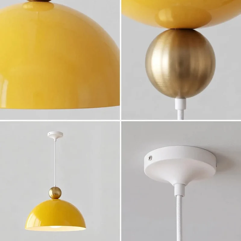 Slick Modern Iron Dome Pendant Light Rock Solid Hanging Ceiling Fixture Knockout Decorative Sphere Accent For Contemporary Living Areas And Durable Powder Coated Finish