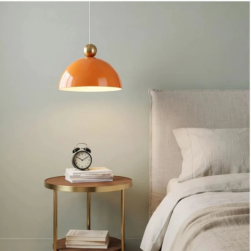Slick Modern Iron Dome Pendant Light Rock Solid Hanging Ceiling Fixture Knockout Decorative Sphere Accent For Contemporary Living Areas And Durable Powder Coated Finish