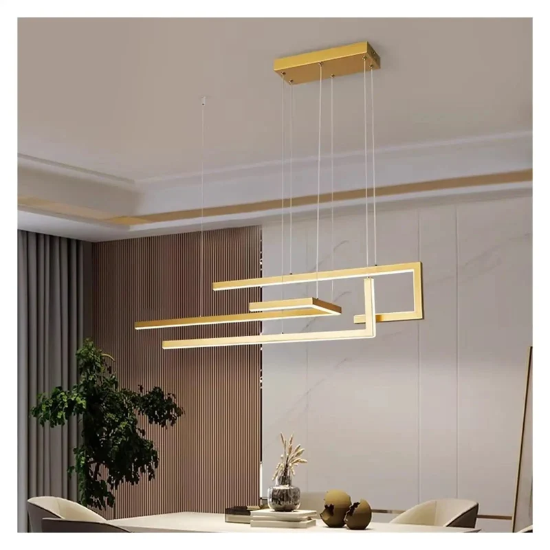 Sleek Black Rectangular LED Pendant Lamp For Dining Room Kitchen Bedroom With Dimmable Warm Glow Wrought Iron And Acrylic Construction To Amp Up Your Home Decor And Make A Bold Statement In Any Foyer Or Living Area