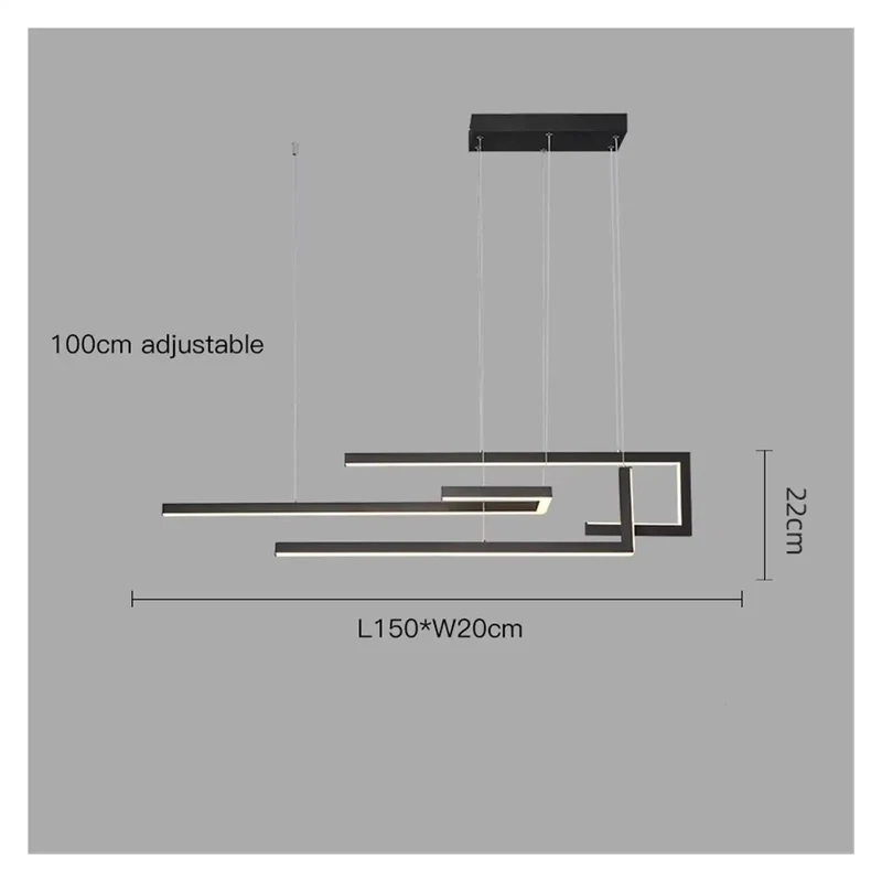 Sleek Black Rectangular LED Pendant Lamp For Dining Room Kitchen Bedroom With Dimmable Warm Glow Wrought Iron And Acrylic Construction To Amp Up Your Home Decor And Make A Bold Statement In Any Foyer Or Living Area