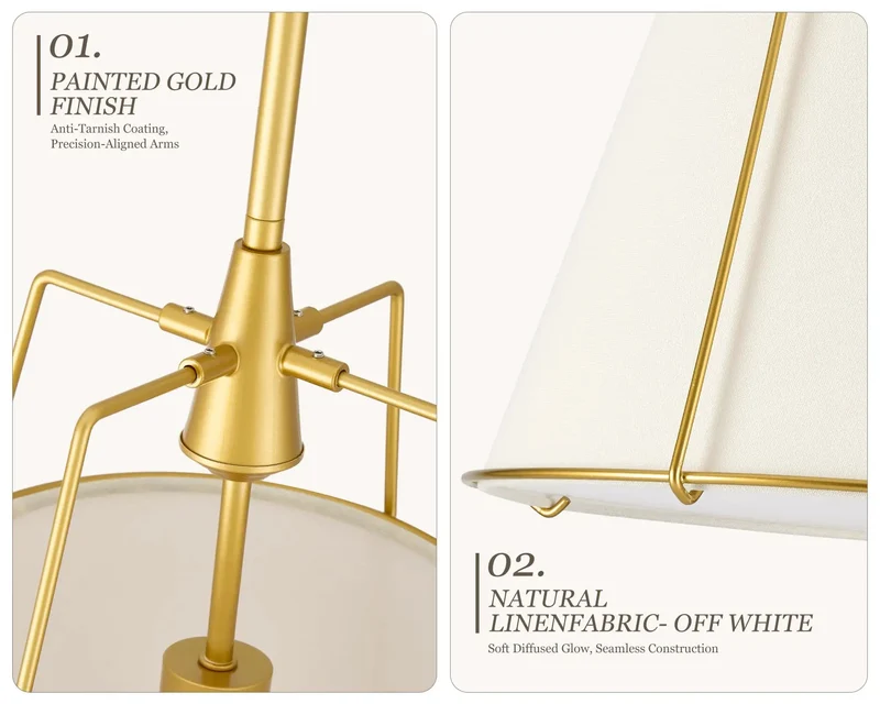 Gold Drum Pendant Light Over Kitchen Island With Linen Shade And Hidden Bulb Diffuser Sleek Fixture Upgrades Your Dining Area Setup With Serious Farmhouse Vibes 12.2 Inch Size For Cozy Kitchen Ambiance