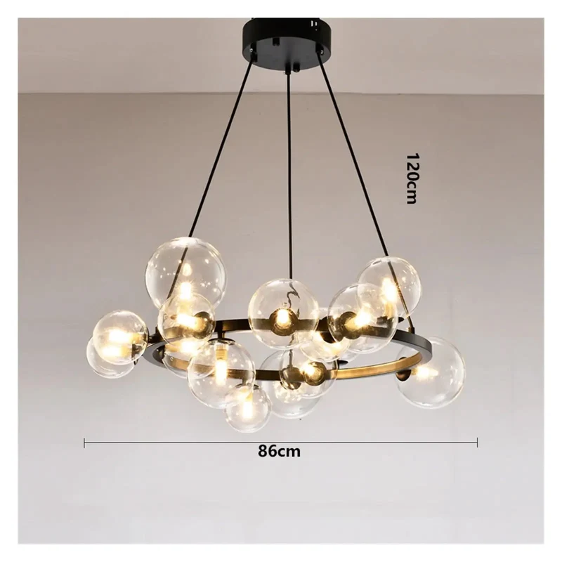 Premium Modern Chandelier Showcasing Captivating Glass Balls And Rock Solid Alloy Base For Killer Ceiling Pendant Lighting Inside Your Freshly Remodeled Dining Space