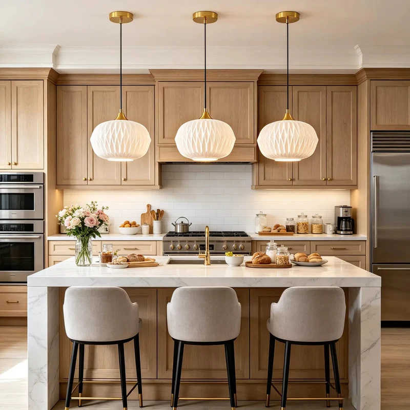 Farmhouse Modern Milk Glass Pendant Light With Faceted Rippled Shade Casts A Super Smooth Warm Glow For Kitchen Islands Or Dining Areas Dimmble Antique Gold Bracket Hassle Free Mount Everyday Zen Style