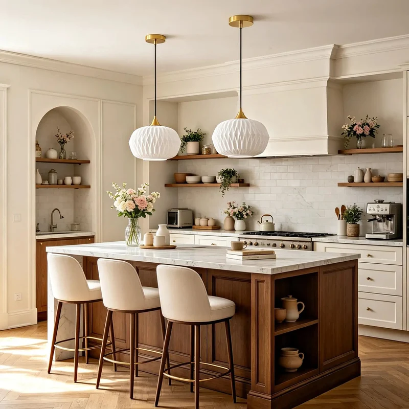 Farmhouse Modern Milk Glass Pendant Light With Faceted Rippled Shade Casts A Super Smooth Warm Glow For Kitchen Islands Or Dining Areas Dimmble Antique Gold Bracket Hassle Free Mount Everyday Zen Style