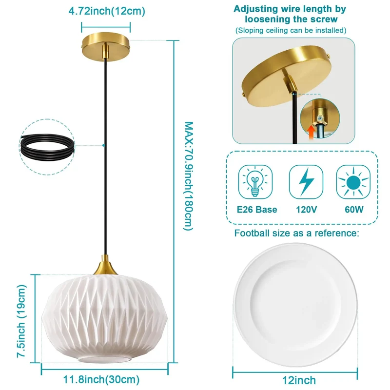 Farmhouse Modern Milk Glass Pendant Light With Faceted Rippled Shade Casts A Super Smooth Warm Glow For Kitchen Islands Or Dining Areas Dimmble Antique Gold Bracket Hassle Free Mount Everyday Zen Style