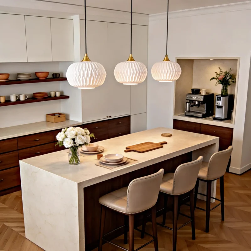 Farmhouse Modern Milk Glass Pendant Light With Faceted Rippled Shade Casts A Super Smooth Warm Glow For Kitchen Islands Or Dining Areas Dimmble Antique Gold Bracket Hassle Free Mount Everyday Zen Style