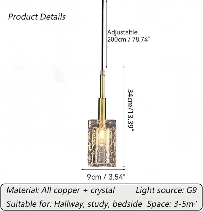 Solid Copper Base Modern Pendant Light With Crackle Ice Glass Shade For Kitchen Island Bedroom And Hallway Heavy Duty Hanging Lamp With Damn Good Build And Totally Killer Warm Glow