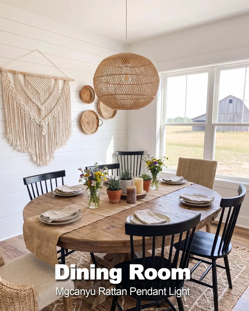 Super Totally Chic Boho Rattan Pendant Light With Handcrafted Wicker Globe Fixture Keeping It Chill In Modern Dining Rooms And Cozy Living Spaces All Day Long