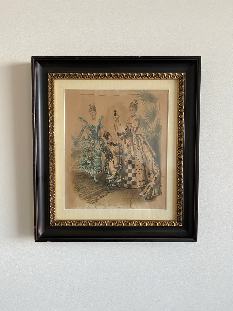 Gravure d'époque encadrée