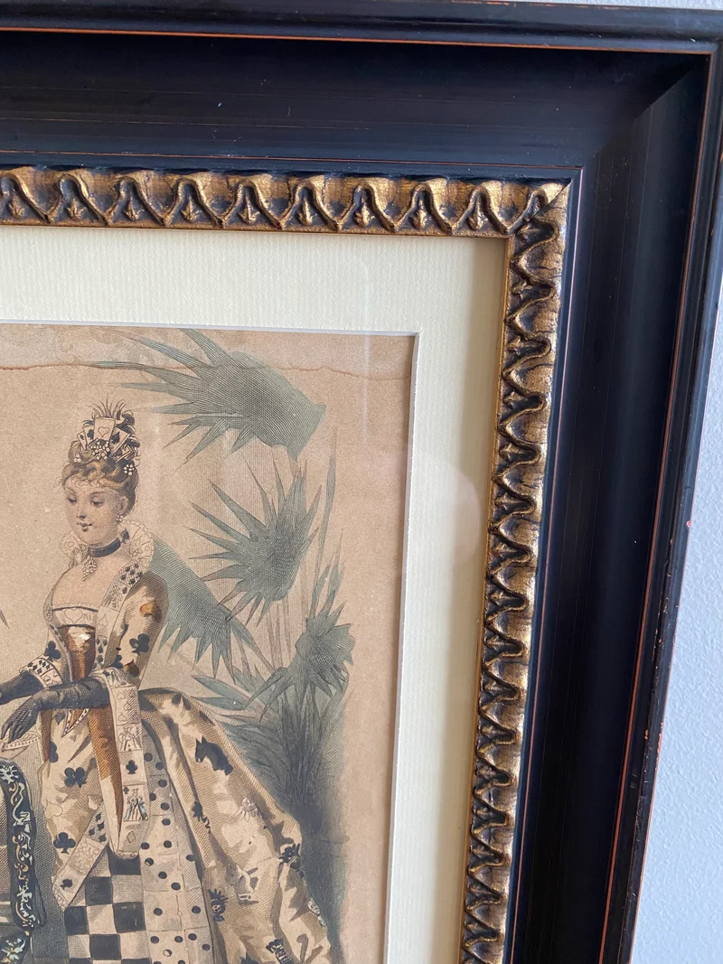 Gravure d'époque encadrée