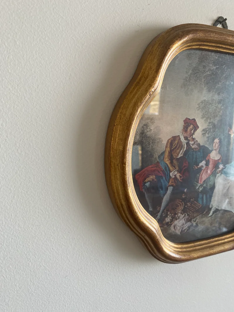 Représentations scènes d'époque cadres dorés