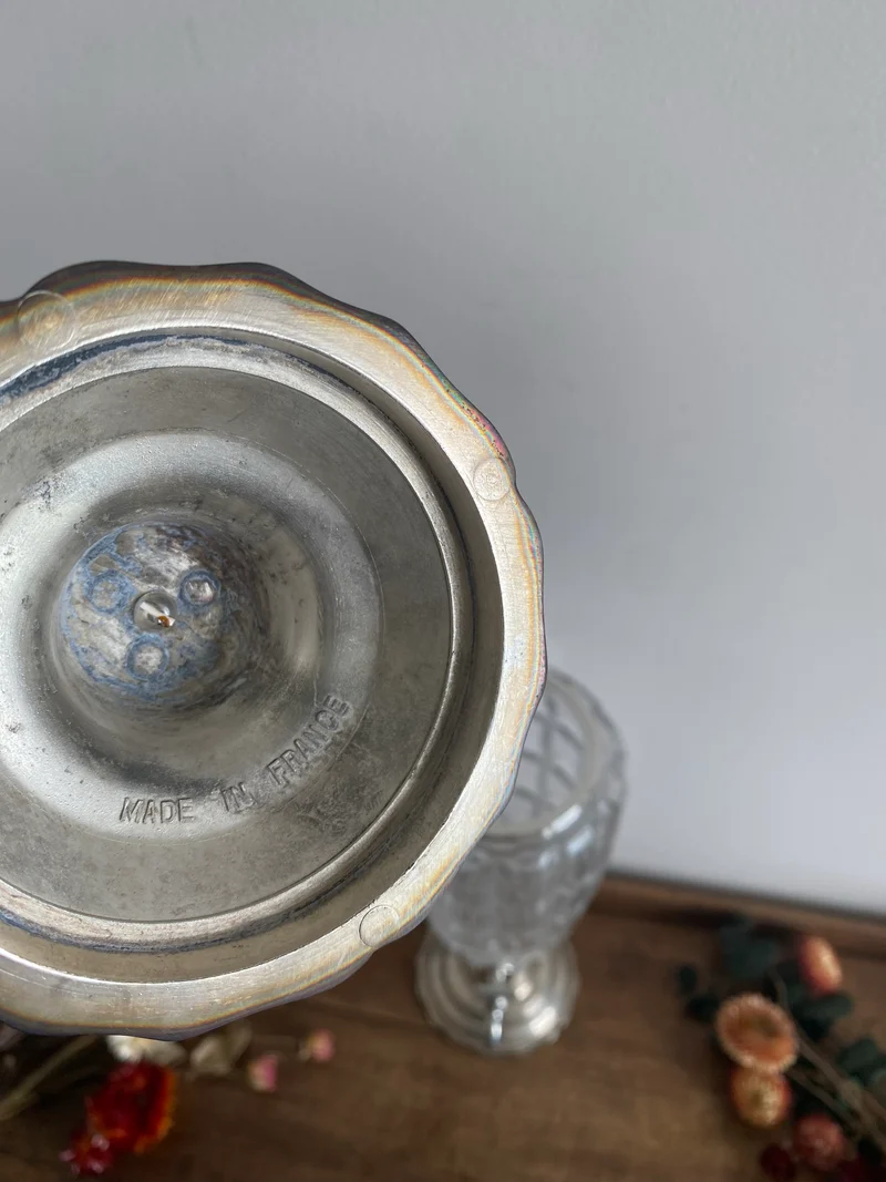 Fontaine à absinthe en verre et métal argenté