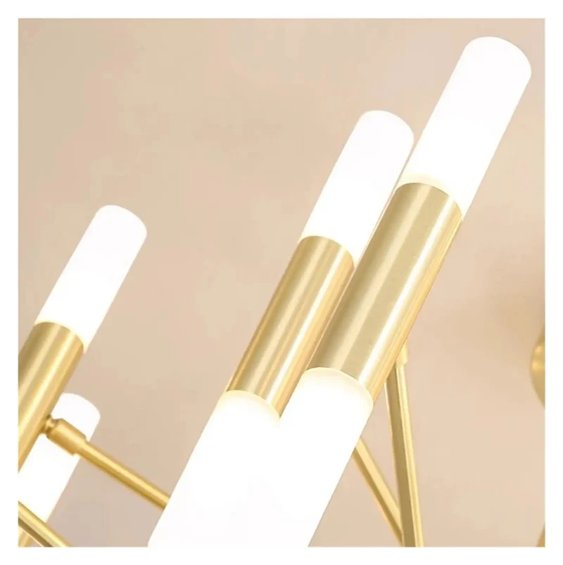 Upgrade Your Space With Sleek Gold 40 Head Wire Chandelier With RC Remote Dimming Minimalist Ceiling Lamp For Living Room Dining Bedroom Versatile Indoor Pendant Light Zero Hassle Install