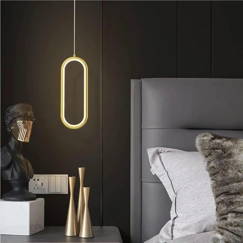Sleek Gold Aluminum Pendant Light Featuring Dimmable Led Bulb And Three Adjustable Color Modes To Level Up Your Bedroom Or Living Room Smooth Modern Lamp