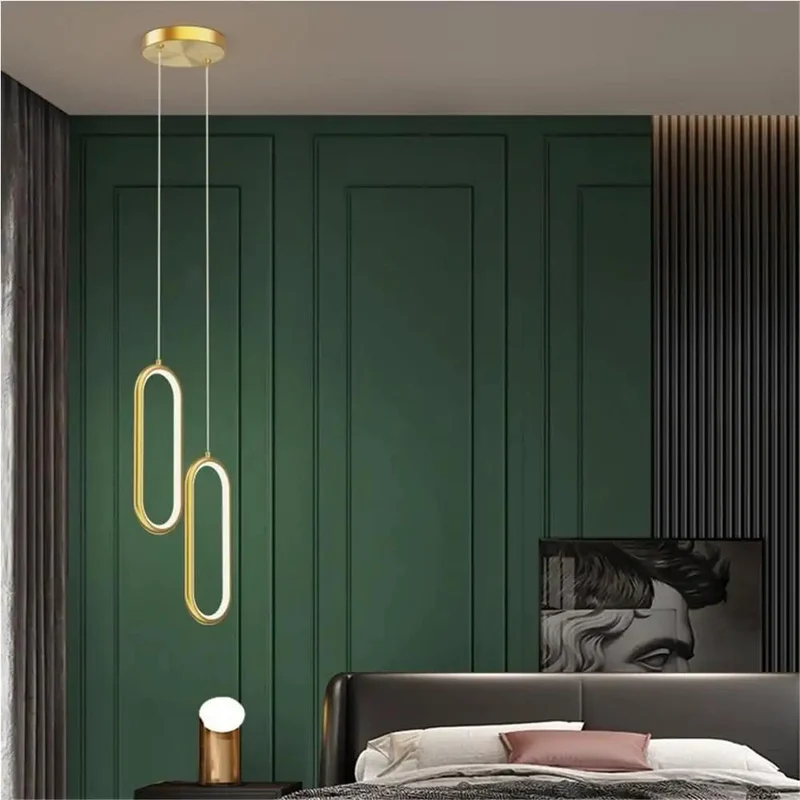Sleek Gold Aluminum Pendant Light Featuring Dimmable Led Bulb And Three Adjustable Color Modes To Level Up Your Bedroom Or Living Room Smooth Modern Lamp