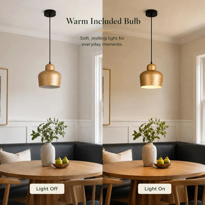Sleek 7.5 Inch Gold Pendant Light Fixture With Tough Scratch Resistant Metal Shade Paired To A Matte Black Cord And Canopy Delivers Modern Kitchen Island Lighting That Looks Boss And Stays Fresh Daily Without Any Hassle