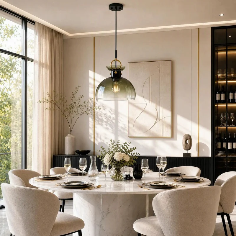 Top Shelf 11 Inch Modern Pendant Light With Sleek Black And Gold Finish And Rich Gradient Green Glass Dome Shade Perfect For Any Vibe Kitchen Island Bar Or Dining Room Space With Adjustable Chain
