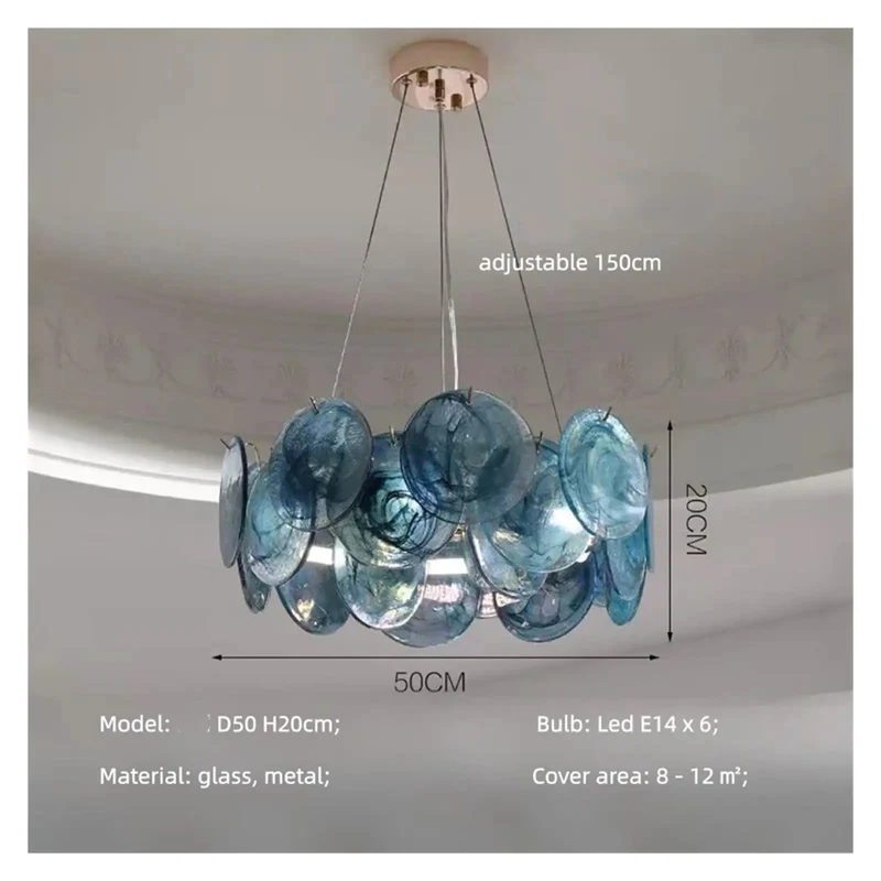 French Modern Colorful Glass LED Pendant Light Vibrant Hanging Suspend Lamp Turns Heads Throughout Dining Room Living Room With Durable Painted Iron Frame Killer Decor Lighting