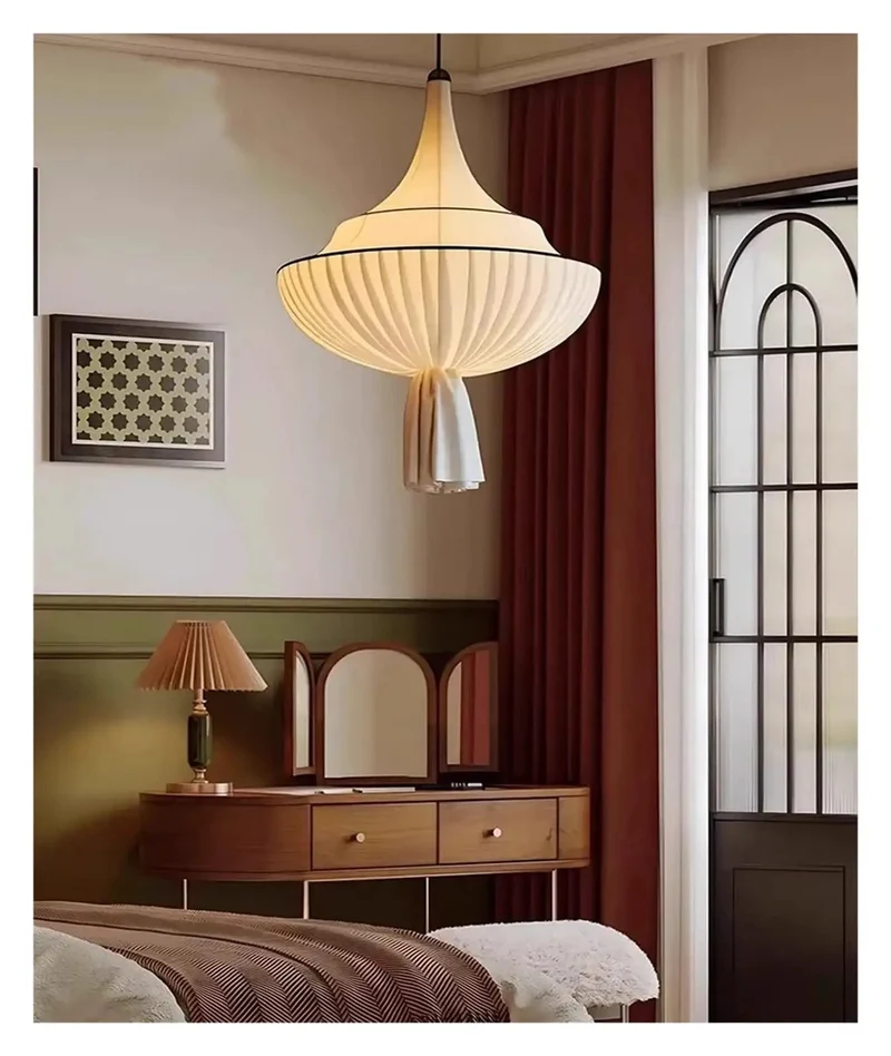 Timeless Nordic Retro Cloth Pendant Light With Quick E27 Install For Sweet Ambient Vibe Ideal For Living Room Dining Area And Cozy Bedroom Home Revamp