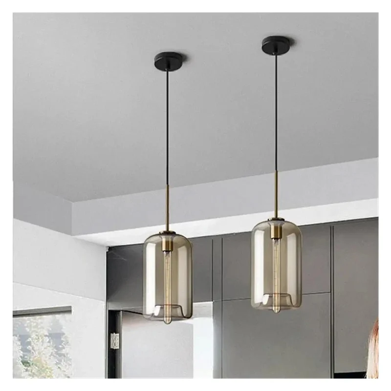 Sleek Nordic Industrial Glass Pendant Light With Top Shelf Acrylic Build Slick Design For Dining Room Bar Or Kitchen Space Modern Single Chandelier To Level Up Your Place Vibe Real Quick
